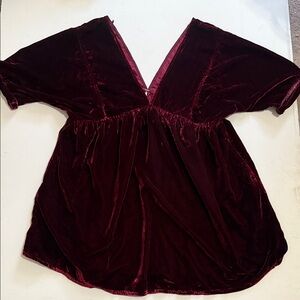Free People Burgundy Velvet Mini Dress